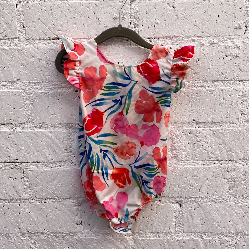 Watercolor Flutter Sleeve Onesie 6-9months